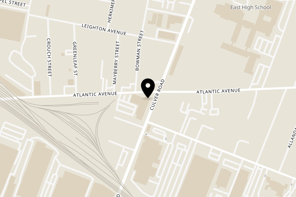 Map showing the location of Taqueria Monterrey on 627 Culver Rd in Rochester